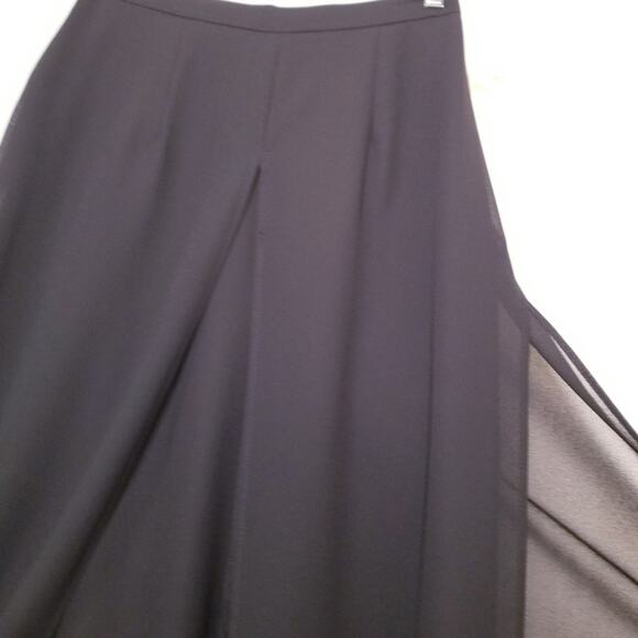 NWOT's-J R Nites/Caliendo Black Sheer Wide Leg Chiffon Pants Sheer Overlay Sz 8 - Picture 6 of 9